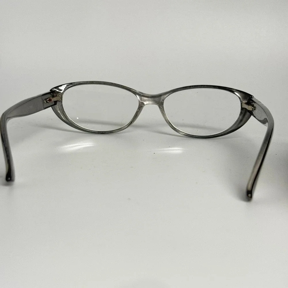 Revlon‎ Womens Cat Eye Eyeglasses Black Silver Quilted Temple Frames 23409